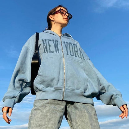 Dressbetty - Embroid Zip Up Hoodies