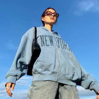Dressbetty - Embroid Zip Up Hoodies