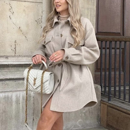 Dressbetty - Woolen Camel Soft Long Coats