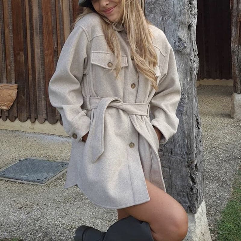 Dressbetty - Woolen Camel Soft Long Coats