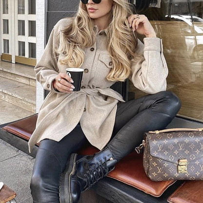 Dressbetty - Woolen Camel Soft Long Coats