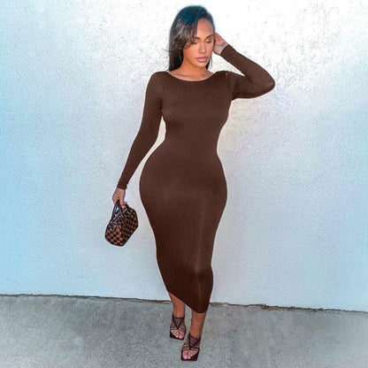 Dressbetty - Backless Bodycon Midi Dress