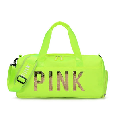 Sequins Pink Travel Bag Fitness Training Bag for Sports Gym Female Yoga Dry Wet Separation Shoes Bags