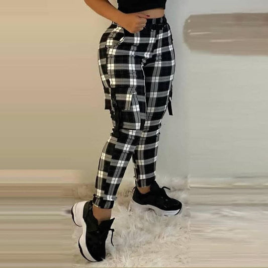 Plaid Print Pants