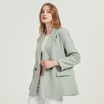 Blazer Jacket Color Double-breasted Pocket Decorative Coat