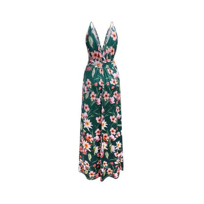 Sling Long Dresses Arrival Summer V-neck Sleeveless Party Beach Floarl Print Maxi Dress Sundress
