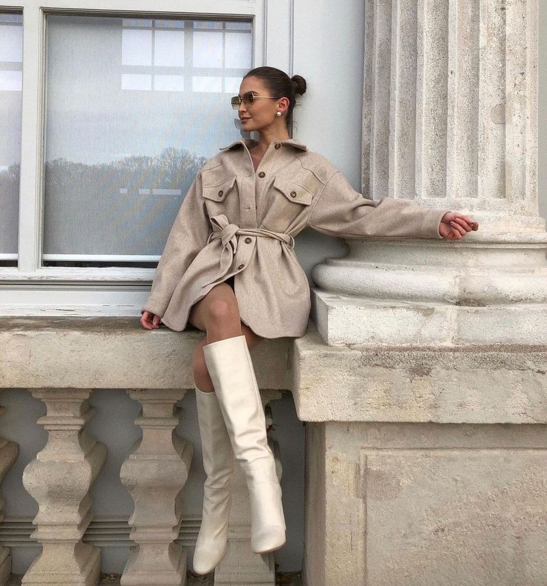 Dressbetty - Long Sleeves Belted Warm Thicken Coats