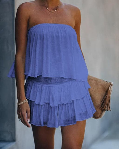 Summer Off Shoulder Layered Ruffle Romper
