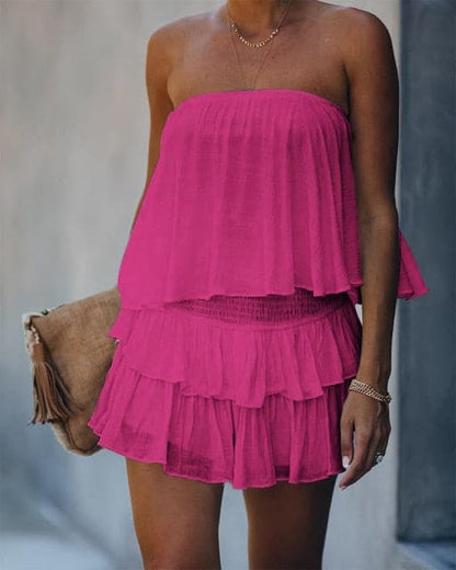 Summer Off Shoulder Layered Ruffle Romper