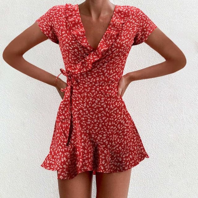 Dress Ruffle Short Mini Dress