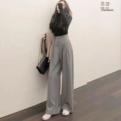 Retro Color Wild Straight Wide Leg Pants