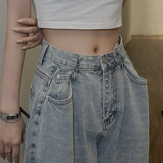 Straight Tube Loose Mop High Waist Pants