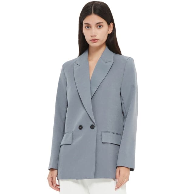 Blazer Jacket Color Double-breasted Pocket Decorative Coat