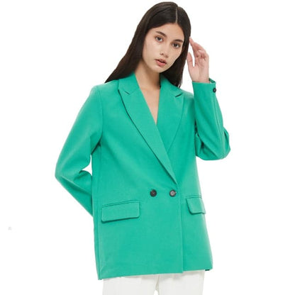 Blazer Jacket Color Double-breasted Pocket Decorative Coat