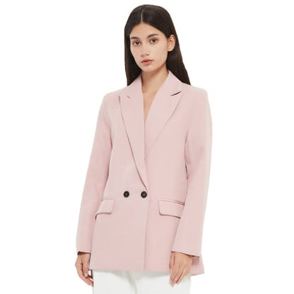 Blazer Jacket Color Double-breasted Pocket Decorative Coat
