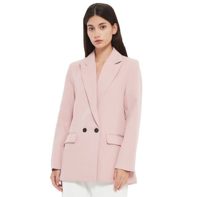 Blazer Jacket Color Double-breasted Pocket Decorative Coat