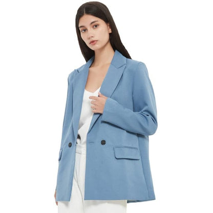 Blazer Jacket Color Double-breasted Pocket Decorative Coat
