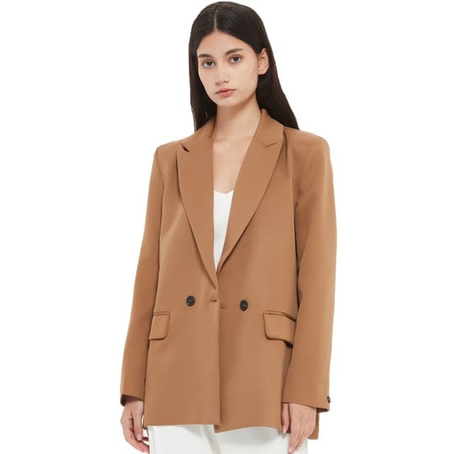 Blazer Jacket Color Double-breasted Pocket Decorative Coat
