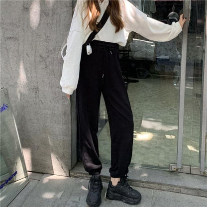 Sports Pants Oversize Gray Joggers Sweatpants Loose Track Black Jogging Trousers for Femalefashion