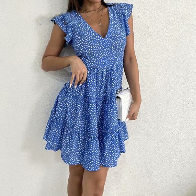 Dress Ruffle Short Mini Dress