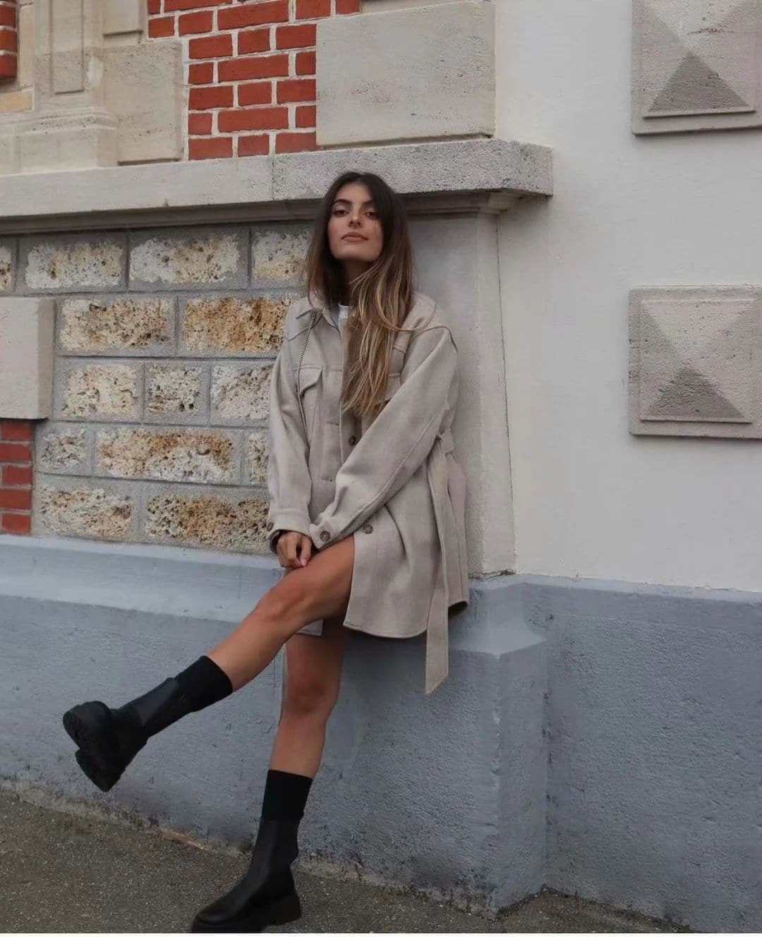 Dressbetty - Long Sleeves Belted Warm Thicken Coats