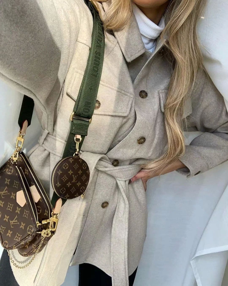 Dressbetty - Long Sleeves Belted Warm Thicken Coats