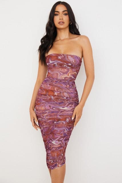 Strapless Bodycon Midi Dress