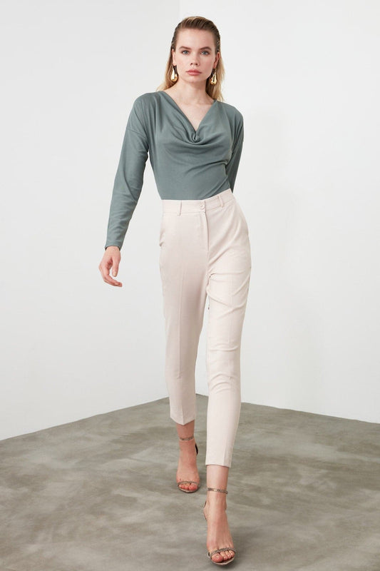 Pomegranate Flower Basic Trouser Ankle Pencil Slim Fit Pants Trouser Suits Woman Clothes