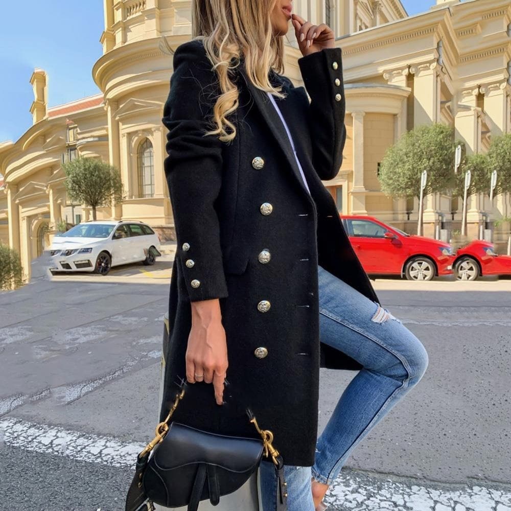 Dressbetty - Double Breasted Faux Wool Blends Coats