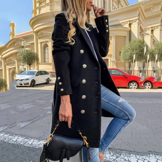 Dressbetty - Double Breasted Faux Wool Blends Coats