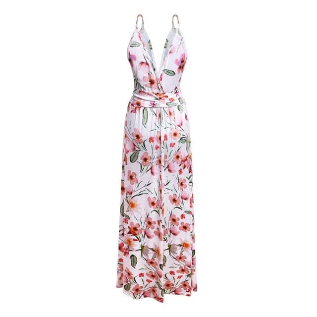 Sling Long Dresses Arrival Summer V-neck Sleeveless Party Beach Floarl Print Maxi Dress Sundress