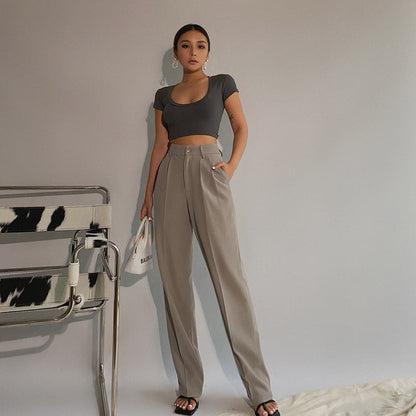 Spring New Office Lady Wide Leg Female Pants Hot Sales