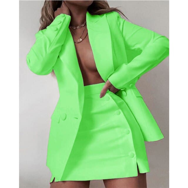 Candy Colour Coat + Shorts Set