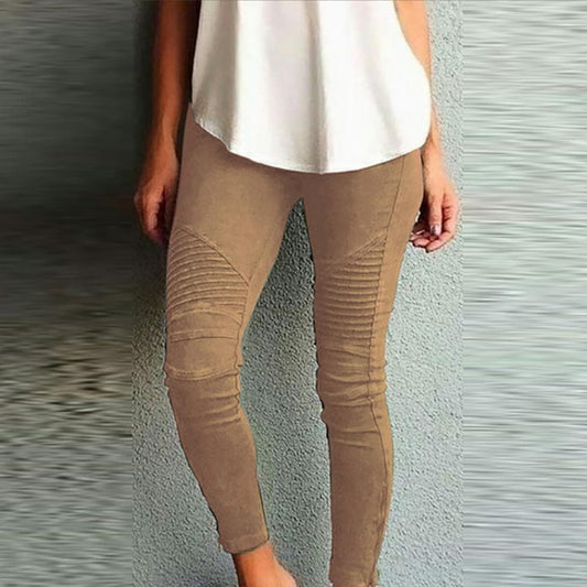 Color Elastic Waistband Slim Skinny Pencil Pant Trouser Leggings Stacked Pants for Skinny Pencil Pant