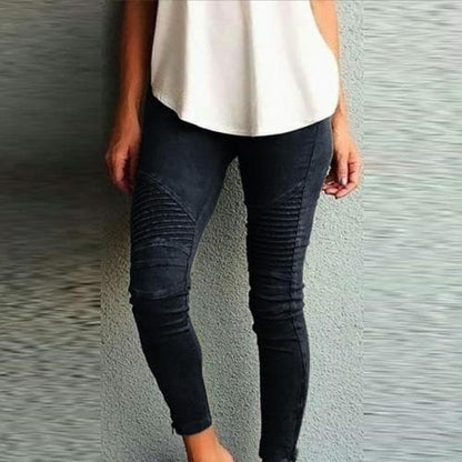 Color Elastic Waistband Slim Skinny Pencil Pant Trouser Leggings Stacked Pants for Skinny Pencil Pant