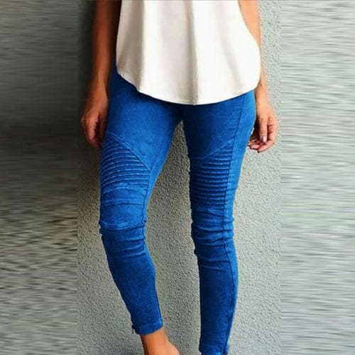 Color Elastic Waistband Slim Skinny Pencil Pant Trouser Leggings Stacked Pants for Skinny Pencil Pant