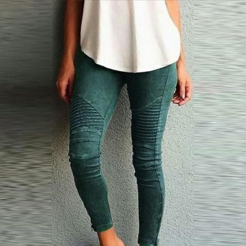 Color Elastic Waistband Slim Skinny Pencil Pant Trouser Leggings Stacked Pants for Skinny Pencil Pant