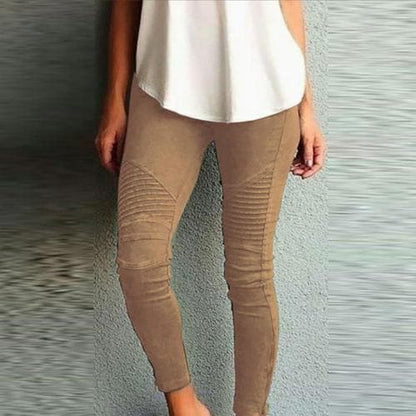 Color Elastic Waistband Slim Skinny Pencil Pant Trouser Leggings Stacked Pants for Skinny Pencil Pant