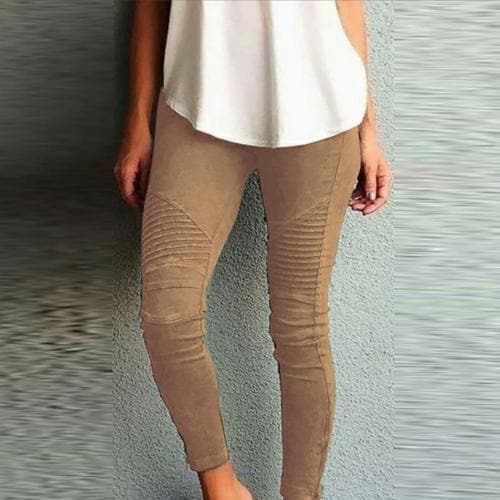 Color Elastic Waistband Slim Skinny Pencil Pant Trouser Leggings Stacked Pants for Skinny Pencil Pant