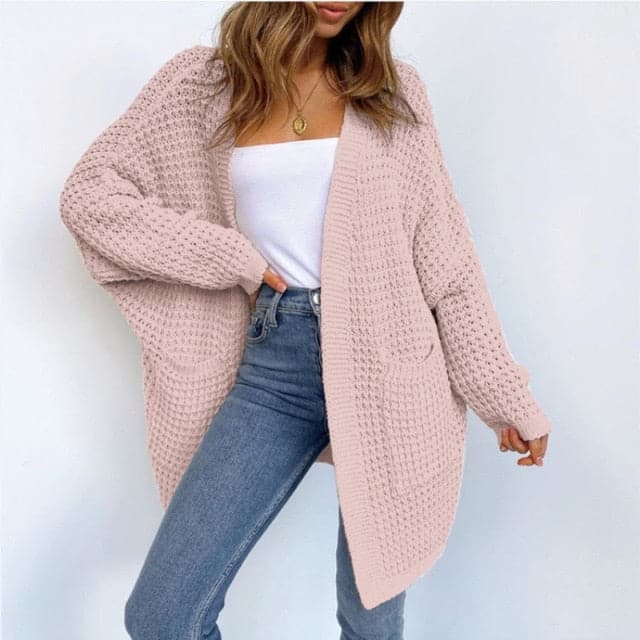 Dressbetty - Pockets Long Sleeve Loose Knitted Sweaters