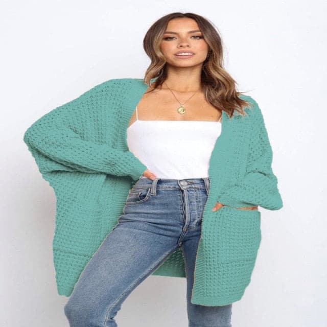 Dressbetty - Pockets Long Sleeve Loose Knitted Sweaters