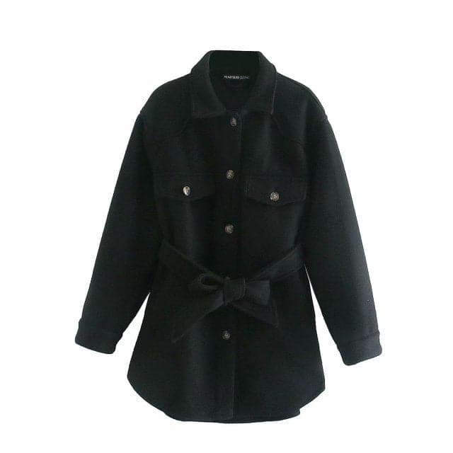 Dressbetty - Long Sleeves Belted Warm Thicken Coats