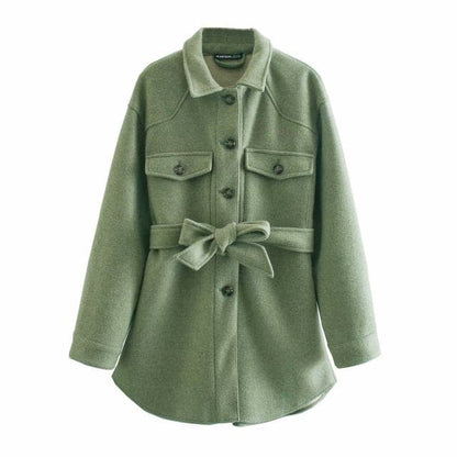 Dressbetty - Long Sleeves Belted Warm Thicken Coats