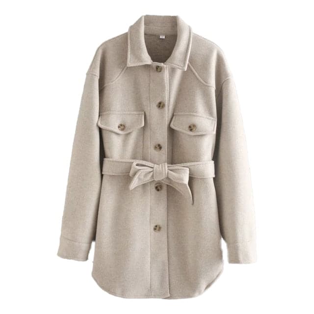 Dressbetty - Long Sleeves Belted Warm Thicken Coats