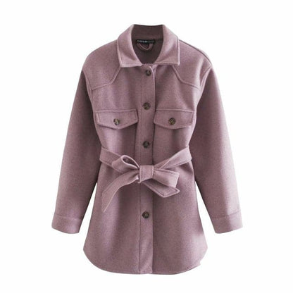 Dressbetty - Long Sleeves Belted Warm Thicken Coats