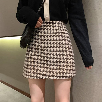 Plaid High Waist Skirts