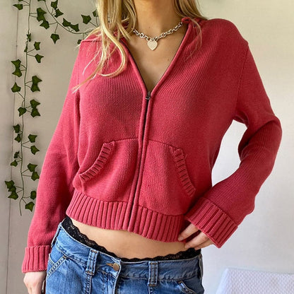Dressbetty - Braun Solide Mit Pullover Frauen Herbst Winter Laterne Sleeve Zip Up Jacke Strickjacke Hoodies