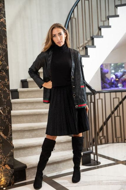 High Waist Knitted Pleated Skirts