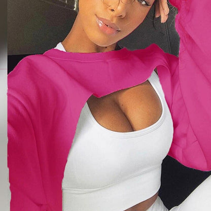 Dressbetty - Irregular Cut Out New O-neck Hoodies