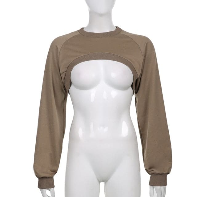 Dressbetty - Irregular Cut Out New O-neck Hoodies